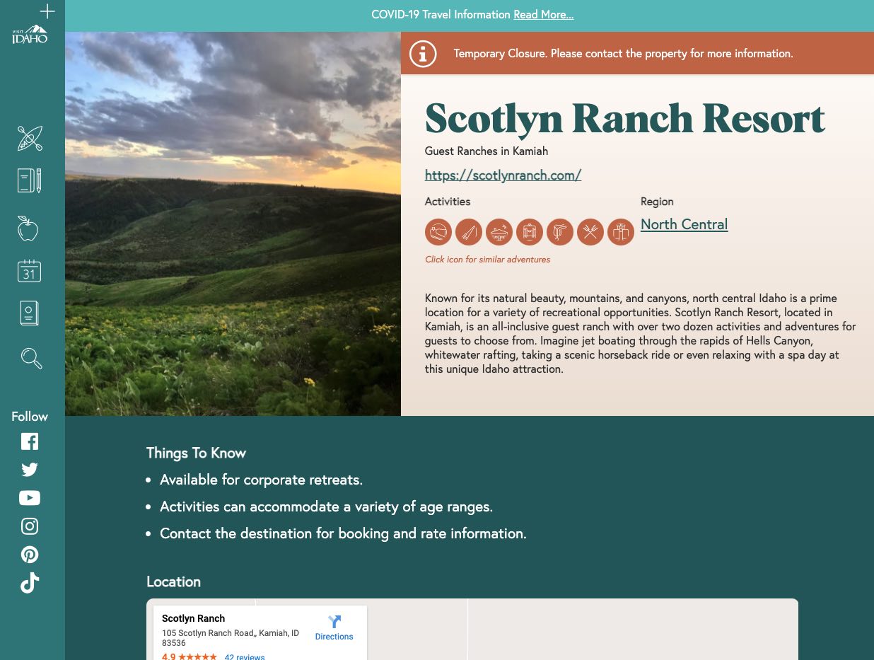 Screenshot of idaho web page 2